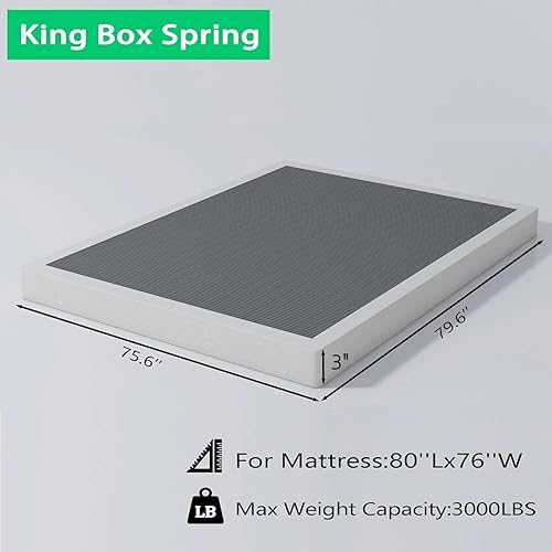 Miniatura 37 de ALDRICH Base de colchón de metal resistente de 5 pulgadas, capacidad máxima de peso de 3000 libras, antideslizante, sin ruido, fácil de montar, 5