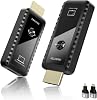 PWAYTEK Wireless HDMI Transmitter and Receiver 4K Decode, 1080P Output, 50M/164FT, 2.4G/5G Dual-Band, for PC/Laptop/HDTV/Projector, Plug & Play, No App Needed (Black)