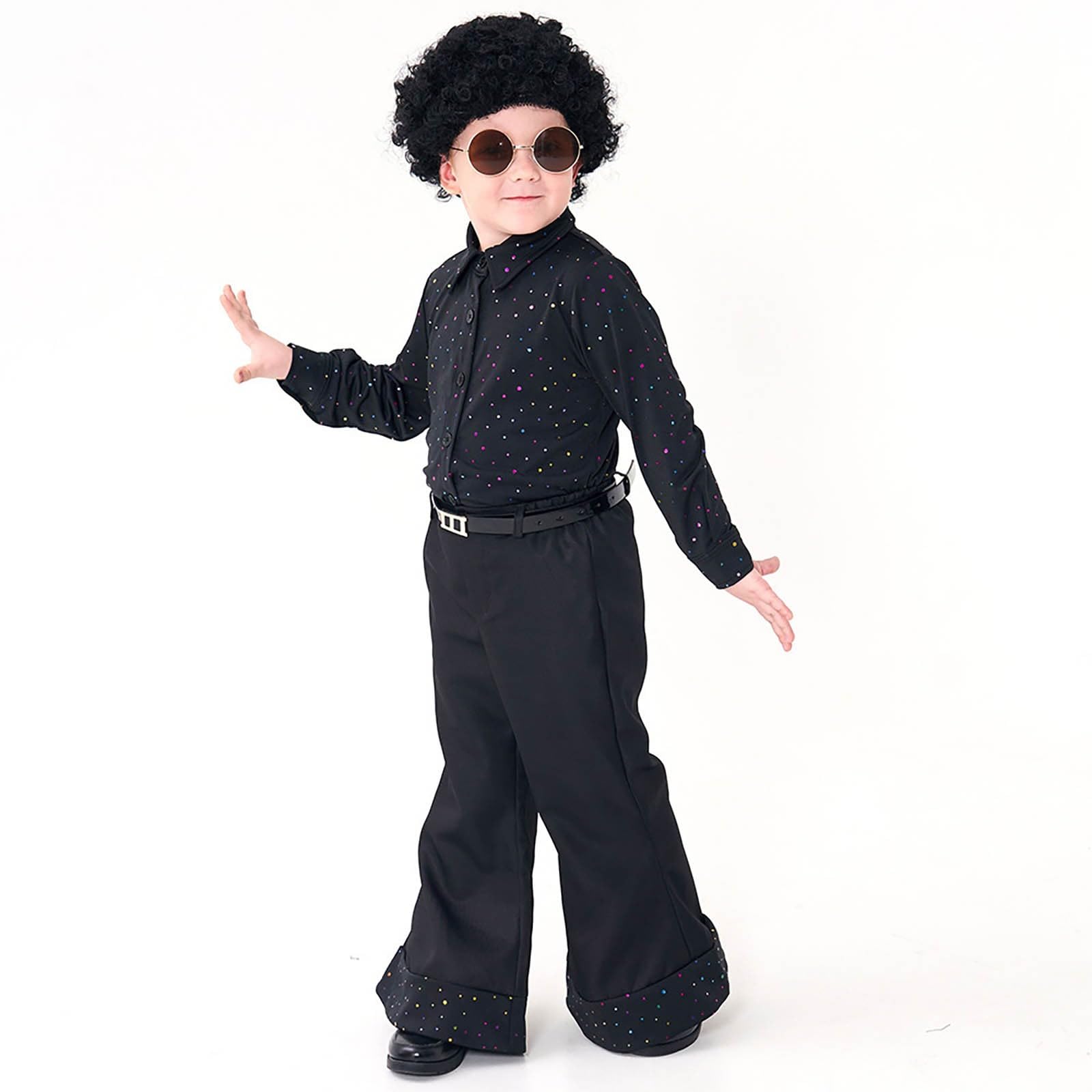 Faschingskostüme Kinder Jungen Disco Kostüm Glitzer 70Er Jahre Für Fasching Karneval Mottoparty Bühnenperformance Perfekt Für Kleine Tanzkönige Kinder Faschingskostüm Junge Karnevalskostüm