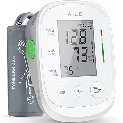 AILE Blood Pressure Monitor, Blood Pressure Machine Upper Arm Large Cuff(8.7"-16.5"), High Automatic Blood Pressure Monitors Cuff for Home Use, (BP) Manual Arm Blood Pressure Monitors, 2 * 99 Memory