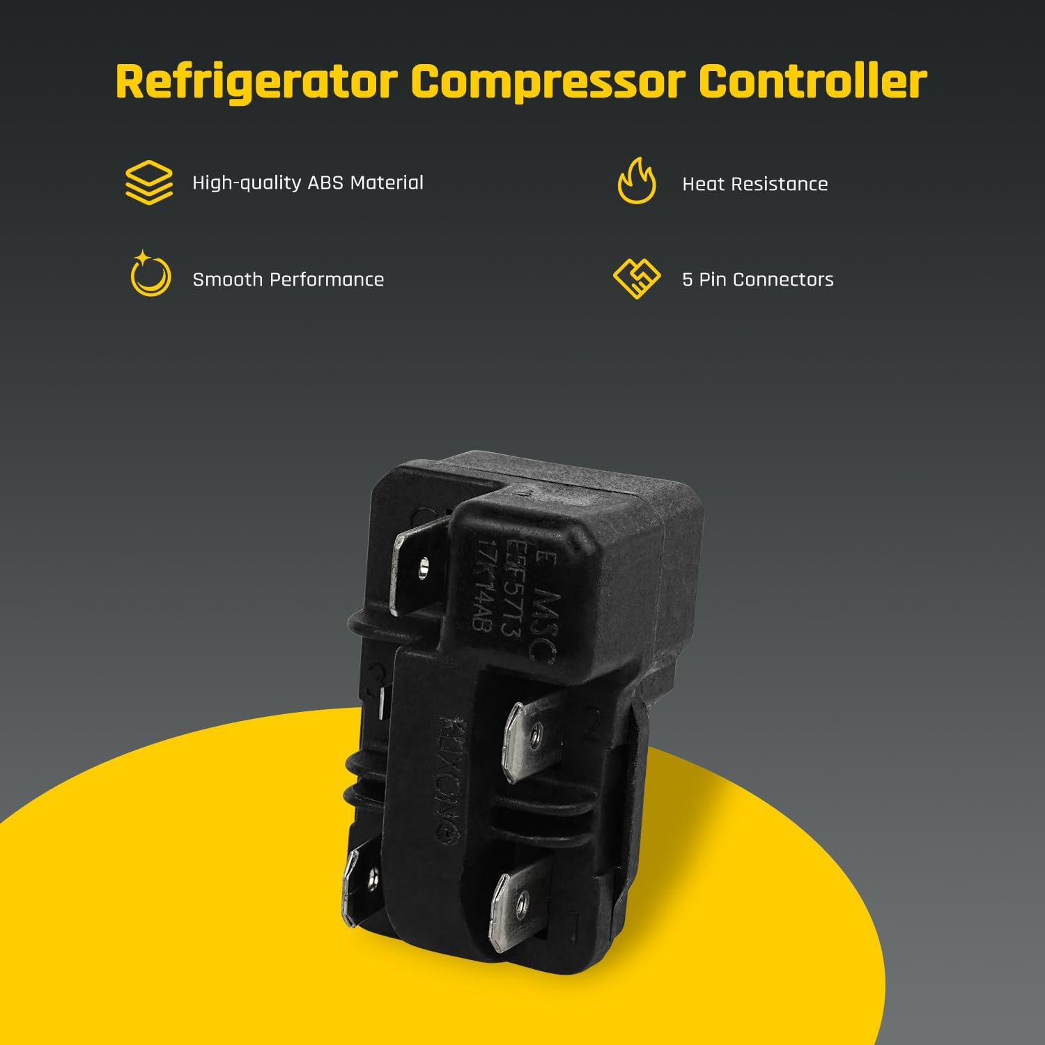 5304522267 Refrigerator Compressor Controller Compatible with Frigidaire Refrigerator 4961492, PS12731486, EAP12731486, Compressor PTC Starter Relay Replaces FFTR1835VW0, FFTR1835VW0, FFTR1835VS0