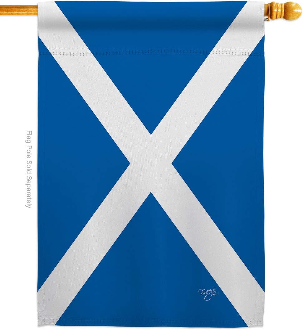 Breeze Decor H108076 St. Andrews Cross Flags of The World Nationality Decorative Vertical House Flag, Multicolor, 28" x 40"