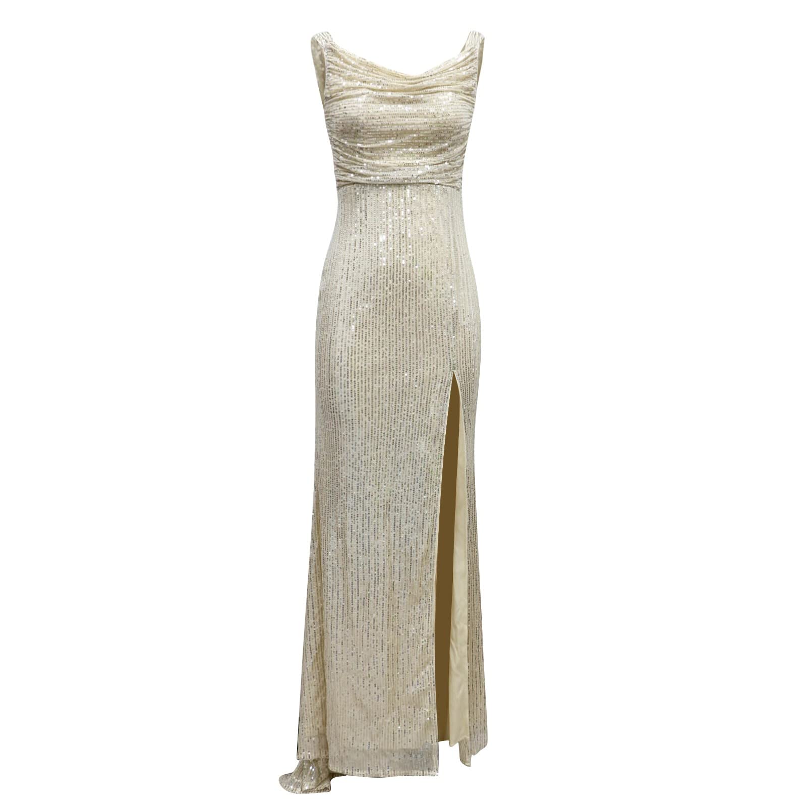 Vestito Donna Elegante Spaghetti Cerimonia Abito da Donna Y2K Festa Classico Eleganti Damigella d'Onore Lunghi Ruffled Ballo Abiti Senza Manica Cocktail Party Vestito Donna Elegante