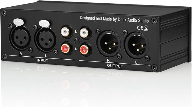 Nobsound Mini Fully-Balanced/Single-Ended Passive Preamp; Hi-Fi Pre-Amplifier; XLR/RCA Volume Controller for Active Monitor Speakers (Black)