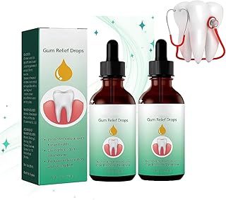 Gum Relief Drops, DentiZen Gum Regrowth Drops, Gum Treatment for Receding Gums, Oil Pulling for Teeth and Gums (2Pcs) FBA Fast Delivery