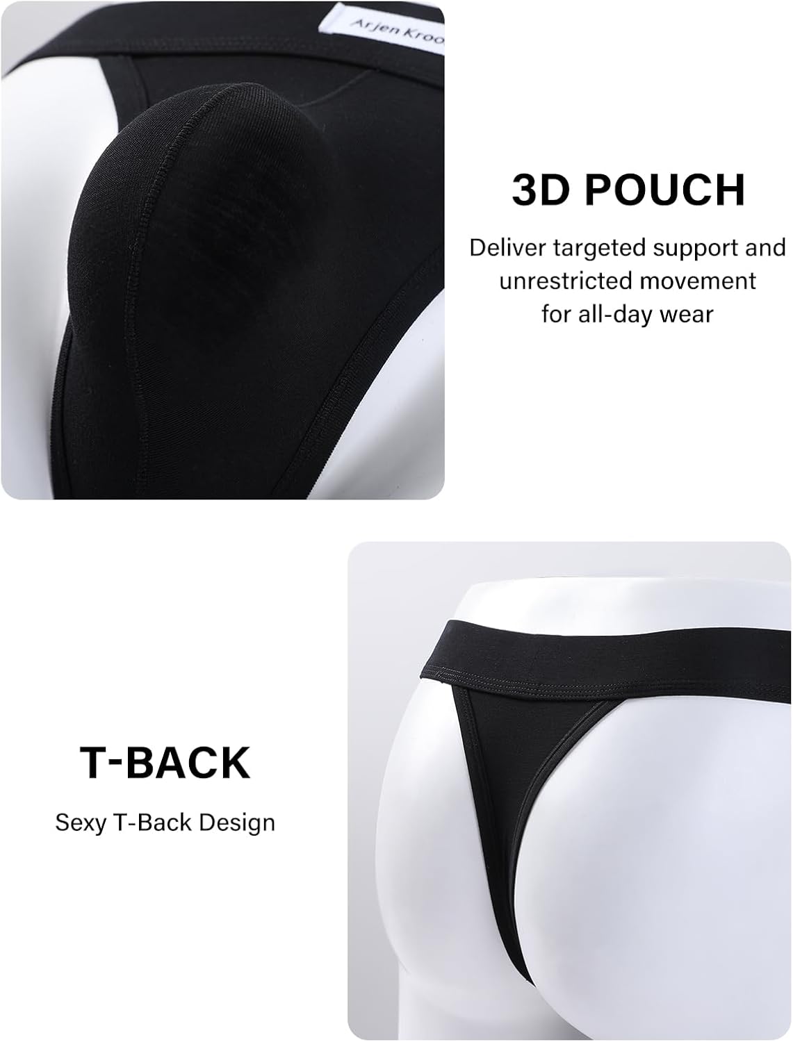 Arjen Kroos Mens Thong Bikini Underwear Thongs for Mens Lingerie Swimsuit Pouch Briefs - Image 5