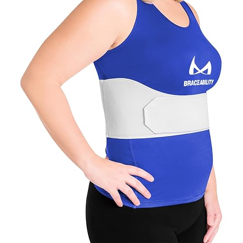 BraceAbility Rib Injury Binder Belt - Universal Brace for Women, Broken, Fractured, or Cracked Ribs, Cage Compression Wrap for Bruised Support, Sternum Injury Recovery (Fits 36”-58”)