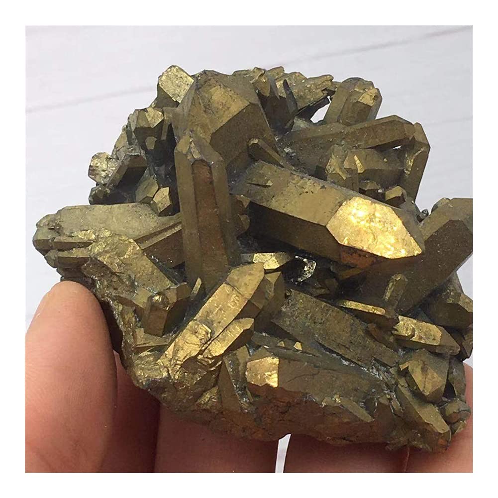 Salud y hogar Cristal Natural Electroplate Chalcopirite Gold Cluster Standard, Muebles for el hogar, Regalos (Size : 500g -550g)