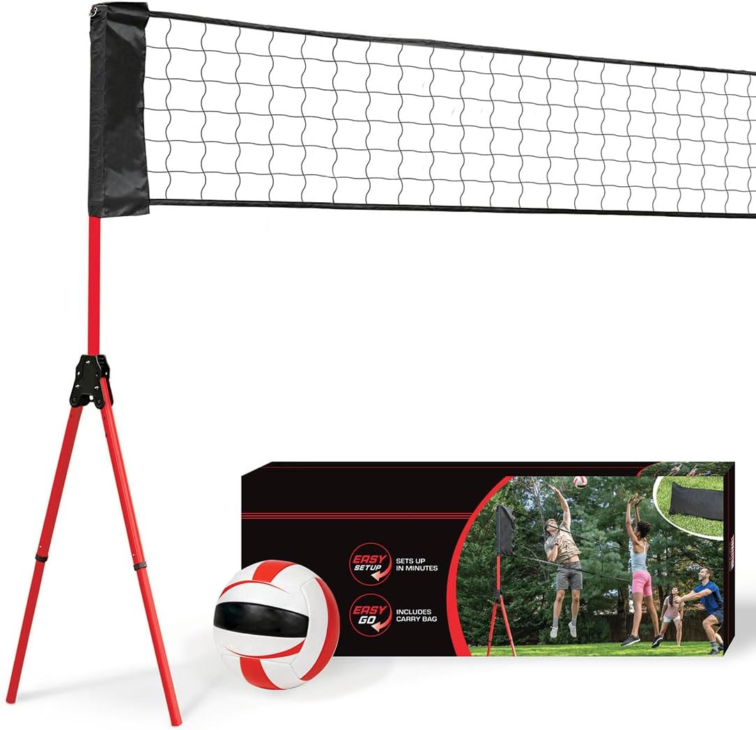 Easy Fit Premium Volleyball Set with Adjustable Net and