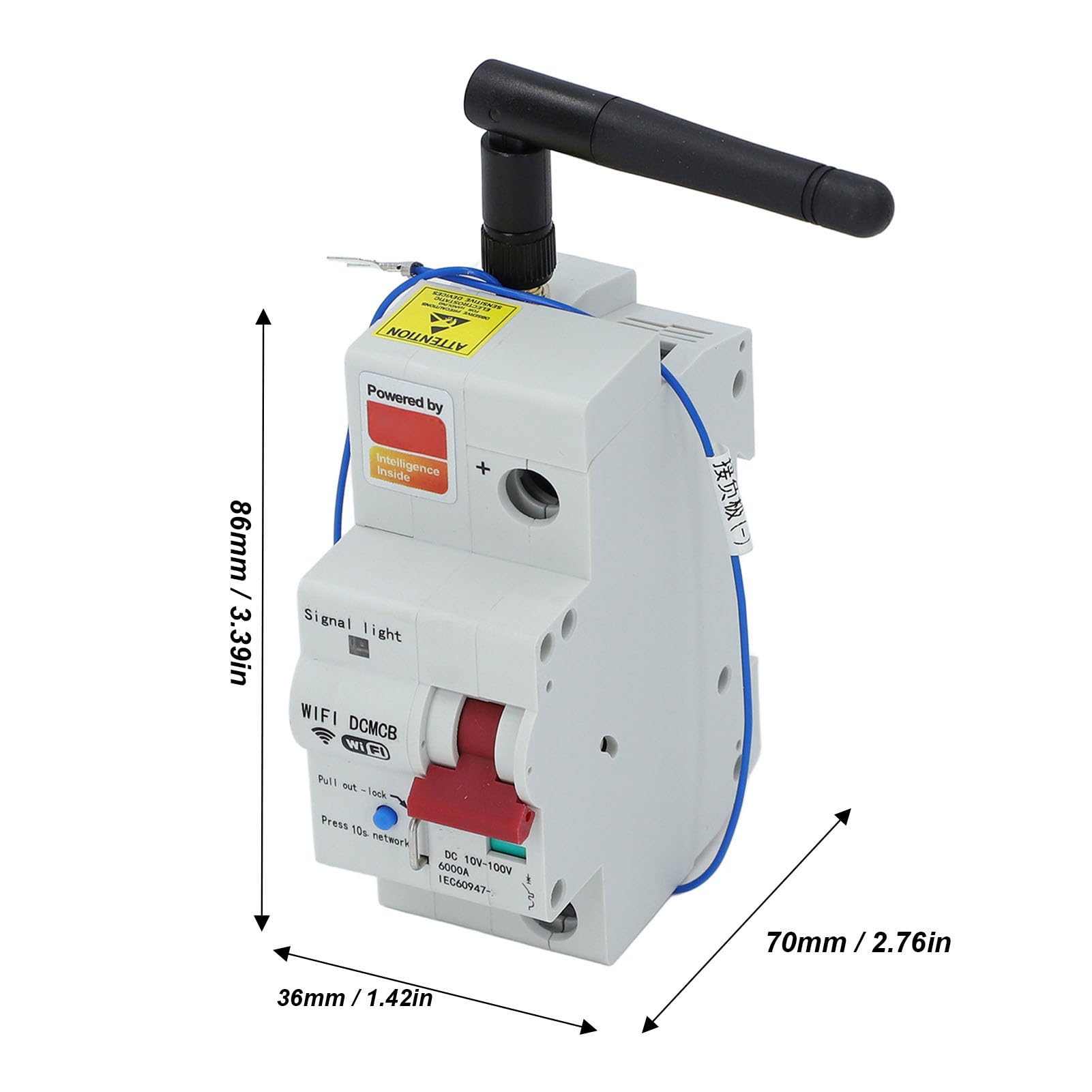 Disyuntor WiFi Inteligente Potente Control de Voz Remoto para Electrodomésticos y PC - Retardante de Llama DC 10-100V 100A Montaje en Riel DIN