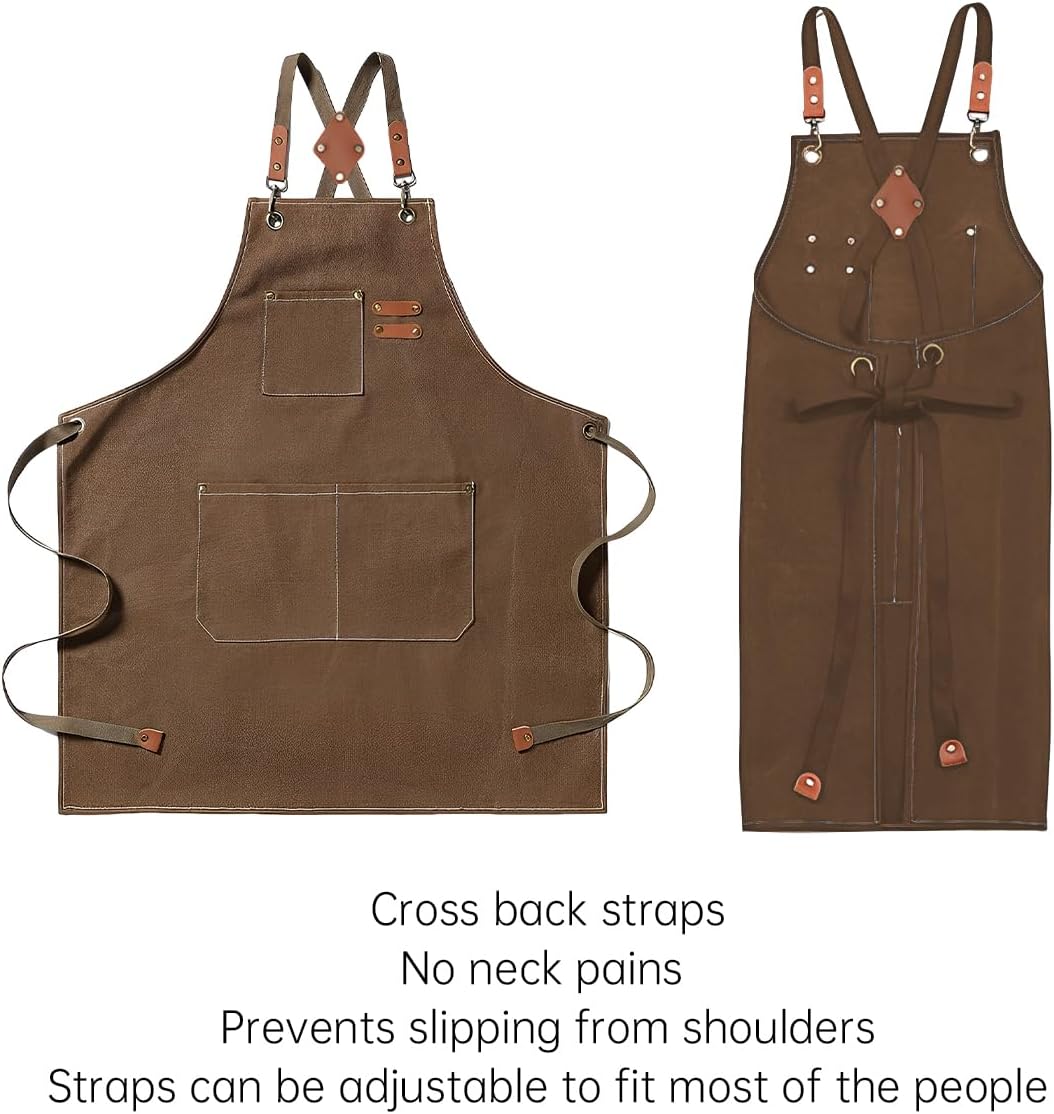 Personalized Custom Apron For Men Women Kitchen Cooking Canvas Aprons Customized with Pockets Name Text Logo Picture - Image 2