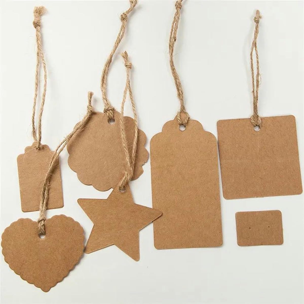 100 Stück 350 g/m² Kraftpapier, kreative Leere Etiketten, DIY, handgefertigt, Party, Geburtstag, Hochzeit, Weihnachten, Blumen, Etiketten, Karten, Stil 8