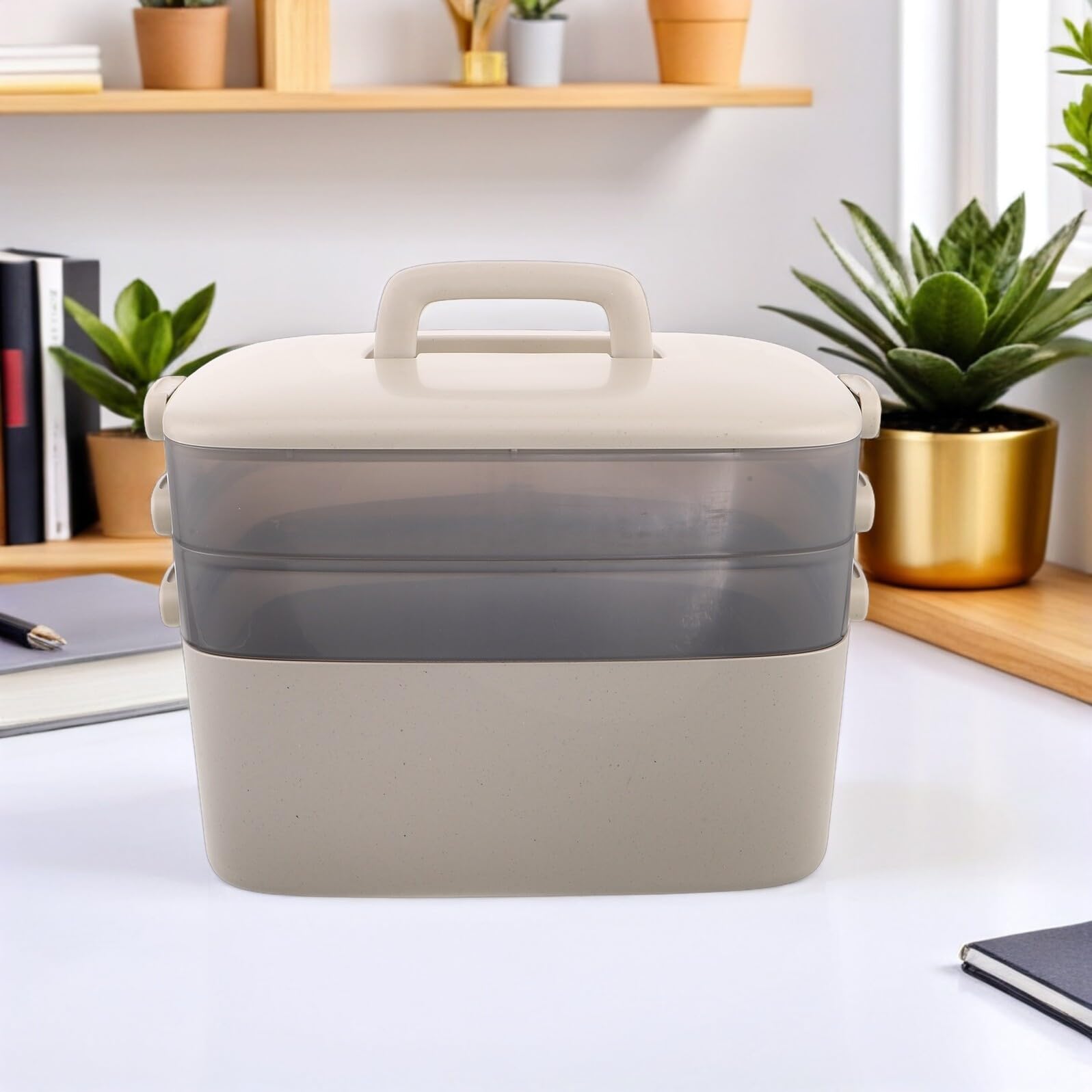 Caja de Medicamentos Portátil de Plástico Transparente de 3 Capas con Asa, Organizador Multiusos para Botiquín de Primeros Auxilios en Casa y Coche, Estuche de Almacenamiento