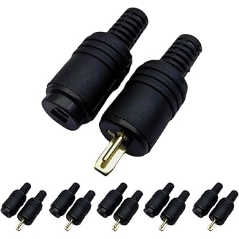 12 Pieces 2 Pin DIN Speaker Plugs and Sockets with Screw Terminals 6 Pairs Hi-Fi Speaker Cable Connectors Male/Female No Soldering