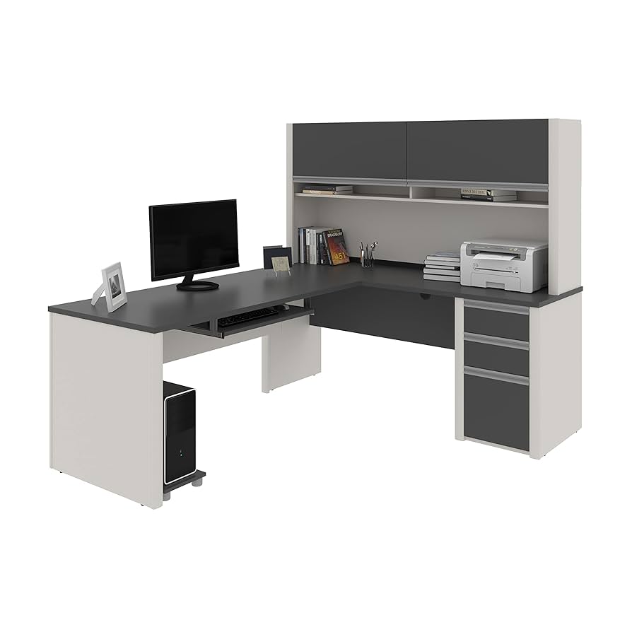 HYENA STATION  Amazon.com: Bestar Connexion L Shaped Desk with Hutch and