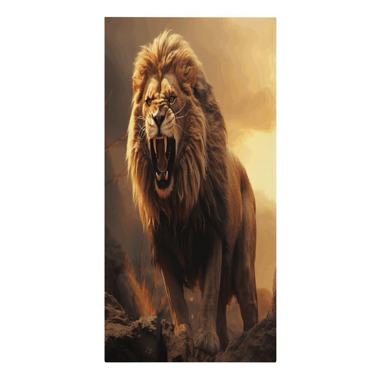 VstaDank Angry Roaring Lion Beach Towel Microfiber Oversized Beach Blanket Super Absorbent Soft Pool Bath Towel Sand Free Quick Dry Travel Towels Gifts for Yoga Sports Adults 30" X 61"