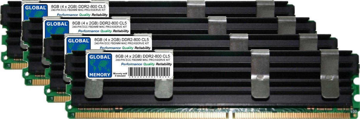 8GB (4 x 2GB) DDR2 800MHz PC2-6400 240-PIN ECC Fully BUFFERED DIMM 