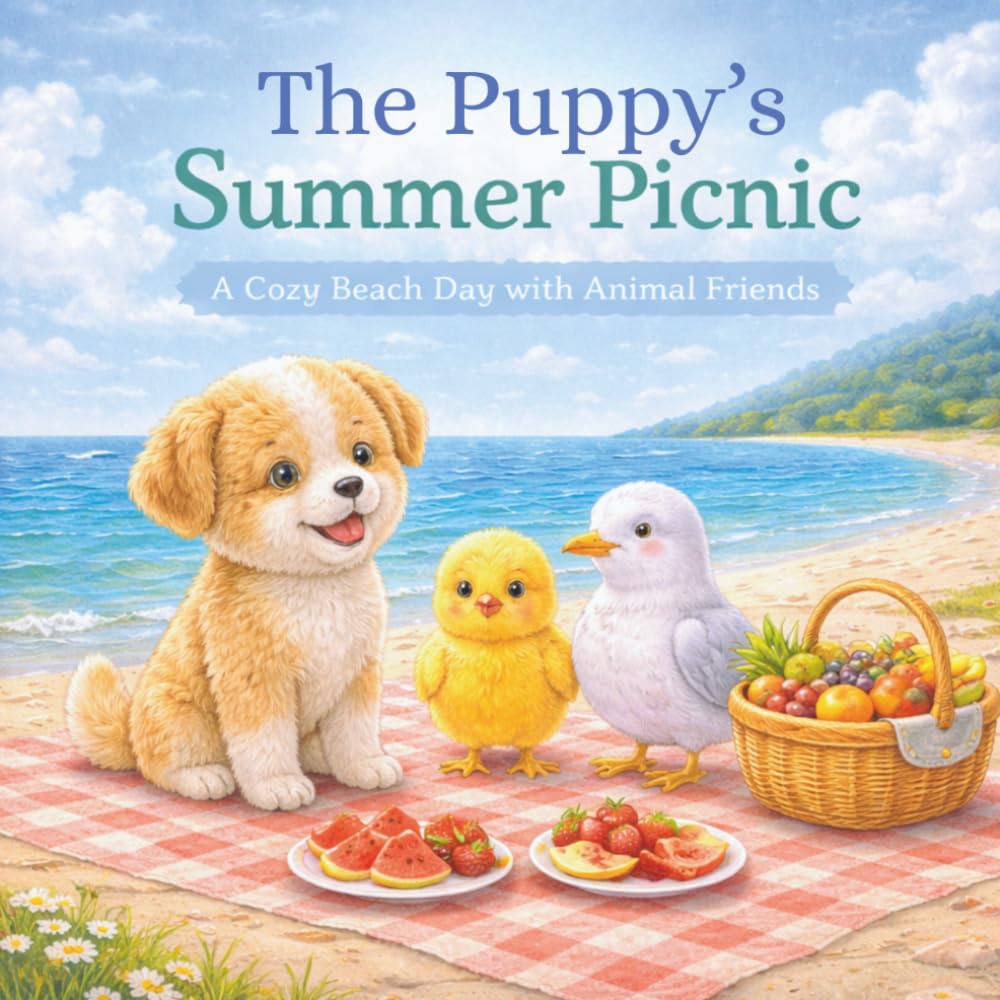The Puppy’s Summer Picnic: A Cozy Beach Day with Animal Friends