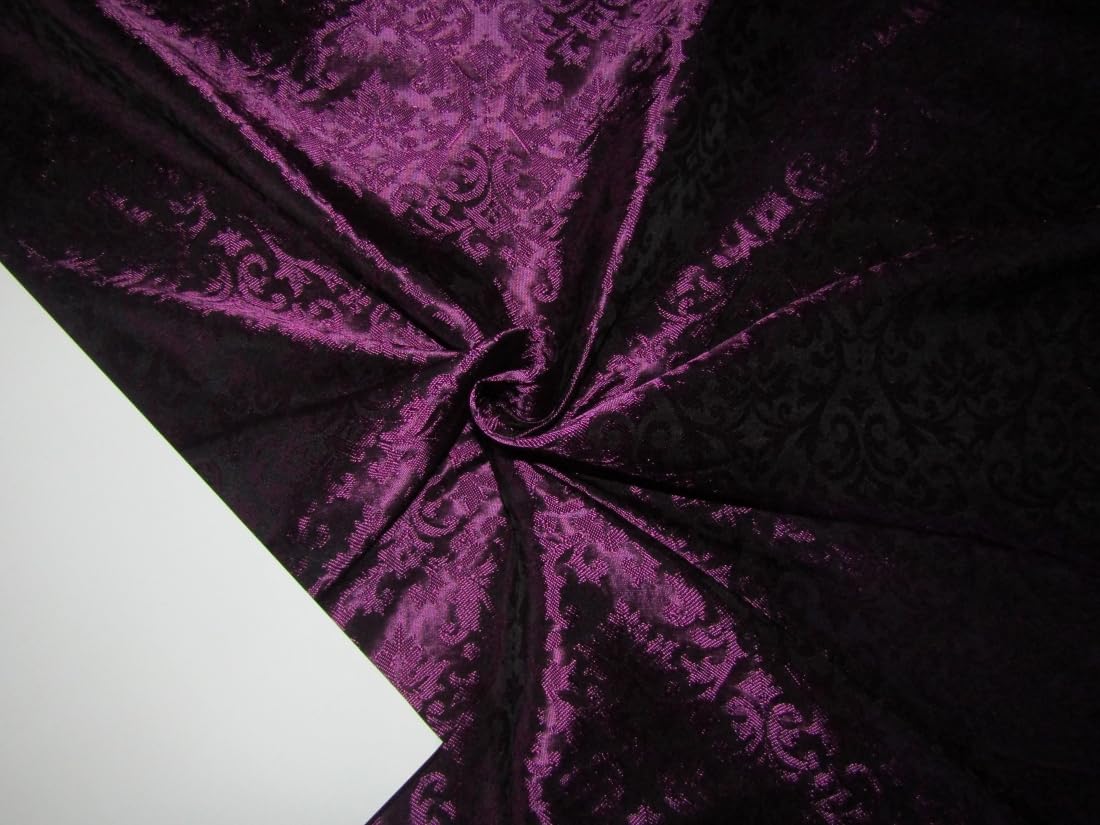 Brocart de soie violet 147,3 cm BRO188 pour vêtements structurés - 5