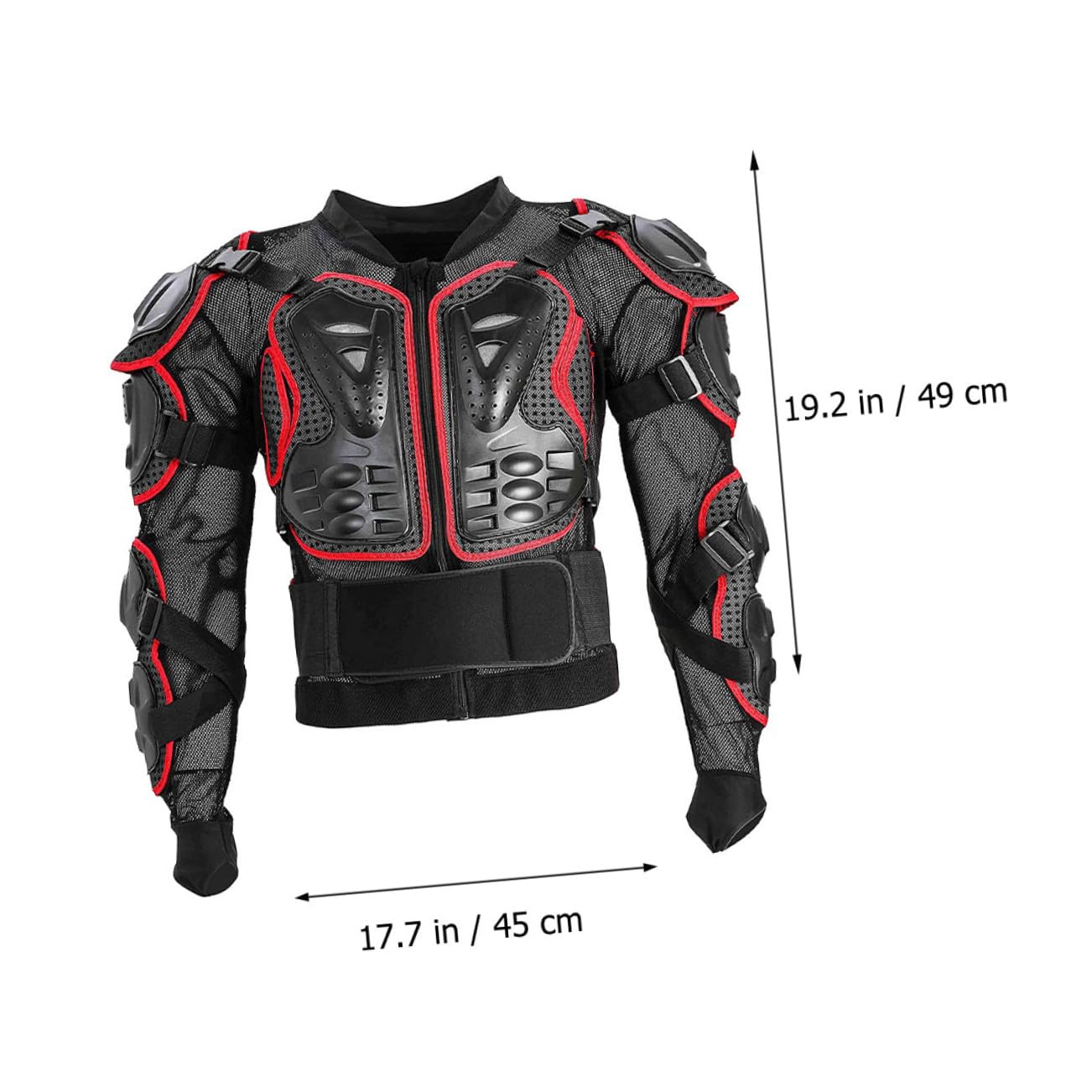ORFOFE Gilet de Protection Moto Rouge Xl en Tissu et Mousse Anti-chute | Protections Dorsales et Lombaires Amovibles, Rembourrage Latéral Épais, Ceinture Élastique Réglable