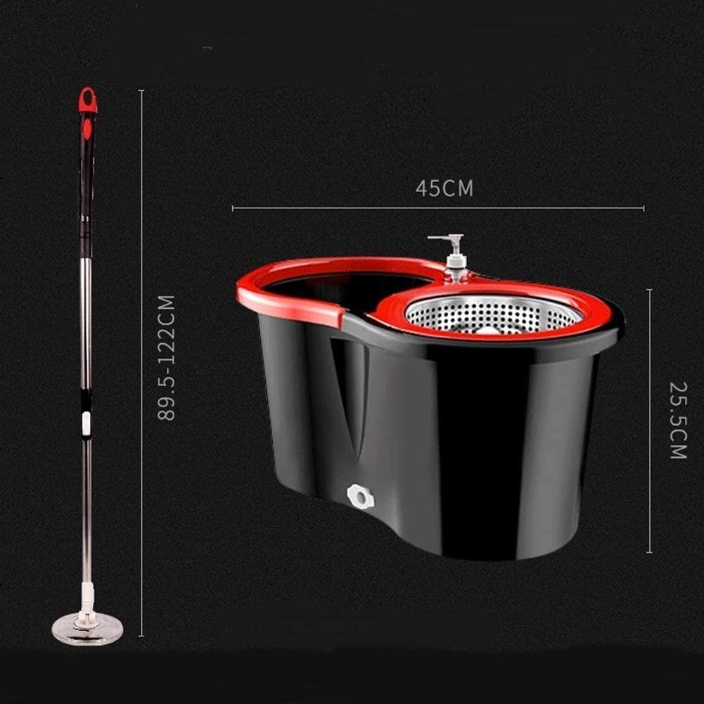 Trapeadores de Acero Inoxidable Mejorado Sistema de Limpieza de Pisos de Cubo de Lujo Incluido Mango con 3 microfibras LQHZWYC