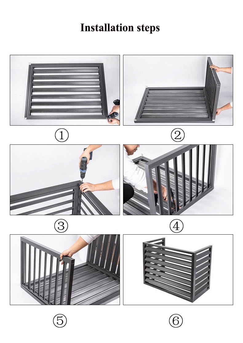 Cache Climatiseur Extérieur NYDCTHOM - En Aluminium Résistant - Clôture Intimité Et Protection - Pour Balcon Ou Jardin