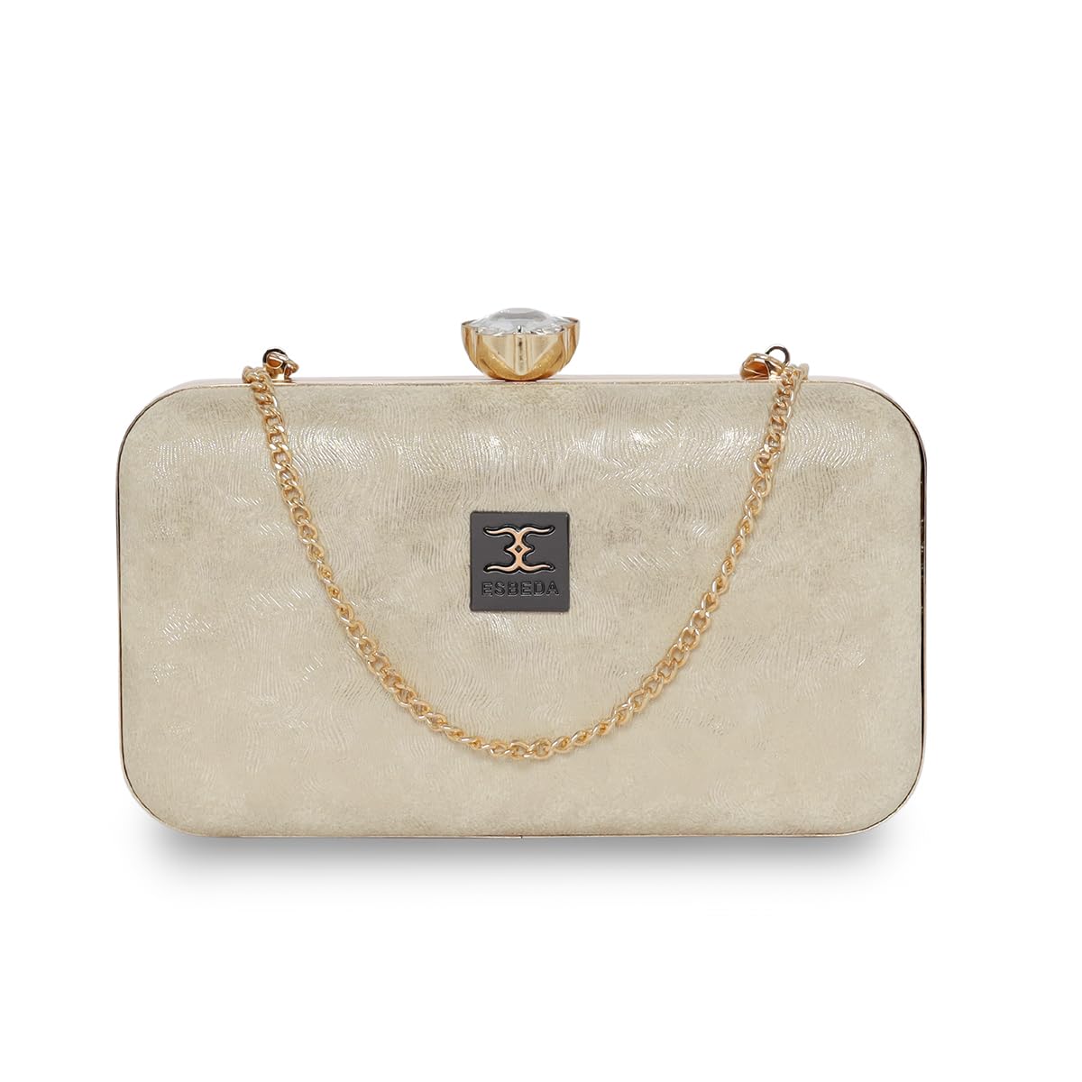 esbeda Gold Color Dual-Shade Luxe Box Clutch For Womens-picture-23
