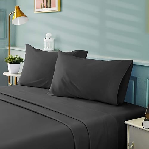 Miniatura 9 de Juego de sábanas de 4 piezas, 100% algodón, para mayor suavidad y comodidad de 800 TC 4 vías de ajuste elástico, 16 pulgadas DP transpirable,