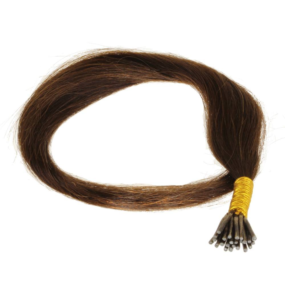 Just Beautiful Hair 50cm Kępki com Microanilla I-Stick Włosy Autentyczny Indian Remy, 1g - #2 brązowy, 1x200 pasma