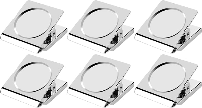 Magnetic Clips, 2.12 inches Heavy Duty Metal Magnet Clips for Hanging, 6 Pack Extra Strong Large Magnetic Clip for Whiteboard, Classroom, Office