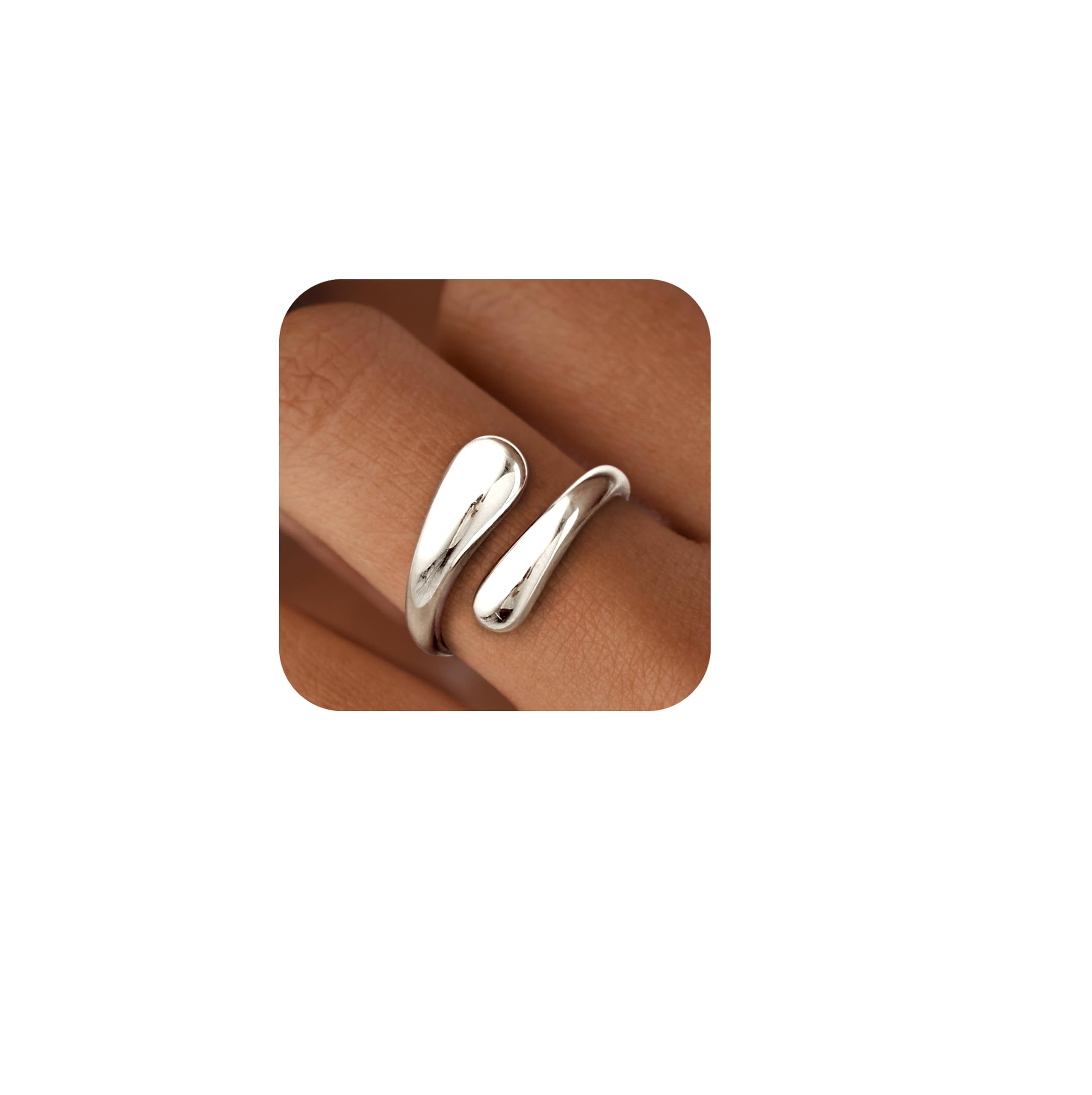 Ringe Gold Silber für Damen Edelstahl Wasserfeste Verstellbare Statement Goldene Stapelringe Fingerring Ehering Modeschmuck