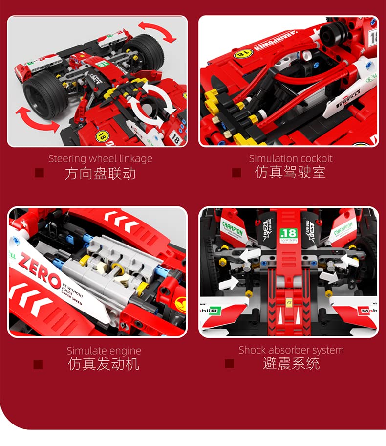 litodinogo TGL T2018 Technik F1 Rennwagen Modellauto Bausatz im Maßstab 1:10, Supersportwagen, Modellbausatz… – Bild 6