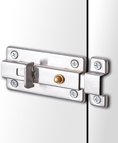 Miniatura 3 de Pestillo automático de acero inoxidable con resorte para puerta y ventana, cierre deslizante con hebilla, cerradura deslizante de acero inoxidable,