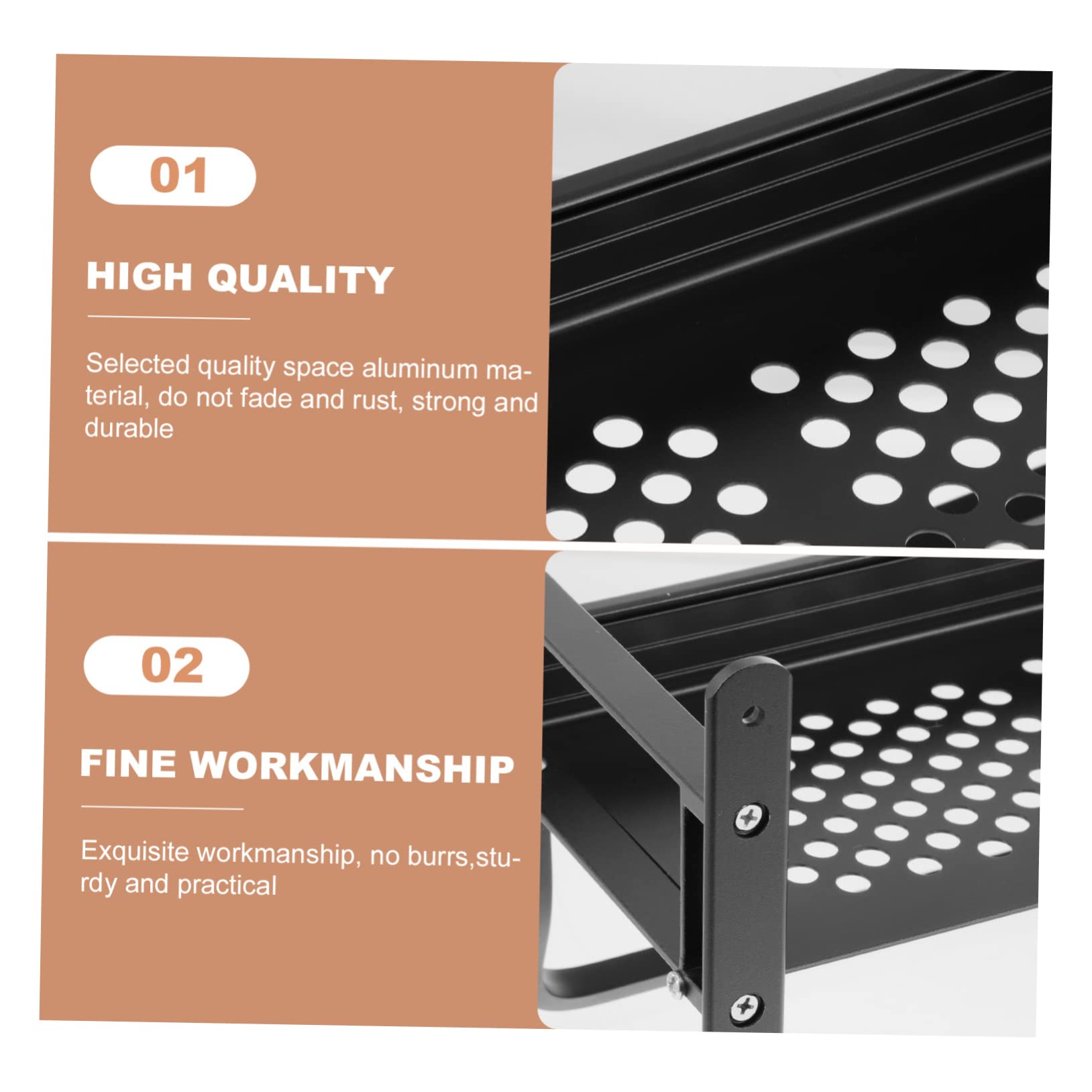 SOIMISS Estante de Almacenamiento Multifuncional para Baño 50 Cm Aluminio Negro sin Perforaciones Gancho Colgante Hogar Ducha Organizador sin Clavos