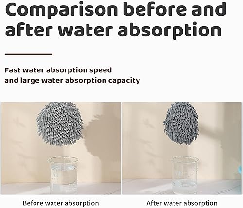 Miniatura 5 de Paquete de 4 toallas de bola mullidas, toallas de felpilla absorbentes para baño, juego de toallas decorativas que se secan las manos rápidamente (2