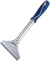 QEP 62920 4-Inch Floor & Wall Razor Scraper with 5 Stainless Blades, Non-Slip Grip & Pole Extension