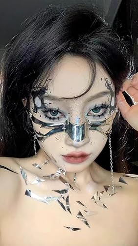 Miniatura 6 de Máscara mecánica punk para mujeres y hombres, Halloween, fiesta, baile de graduación, máscara de metal, máscara de cosplay, joyería de Halloween,