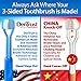 2 PK : DenTrust Essential Needs Sensory 3- Sided Toothbrush : Effective Wrap-around Design : Made in USA