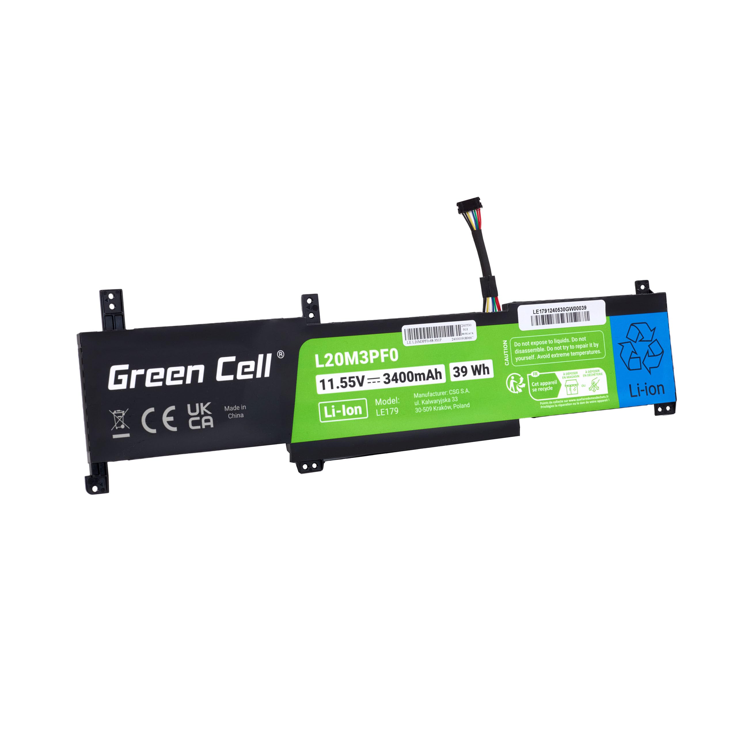 Batteria Originale Lenovo L20C3PF0 Per IdeaPad 3 14ITL6 15ITL6 17ALC6 – 11.1V 4054mAh