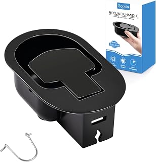 Sopito Recliner Handle Universal All-Metal Couch Recliner Release Pull Handle Replacement Parts with Retaining Clips, Fits Lazyboy, Ashley, and Most Recliner Brands