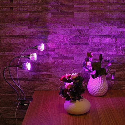 JOYOOOLED Tre Teste Lampade a pianta, 15W Rosso