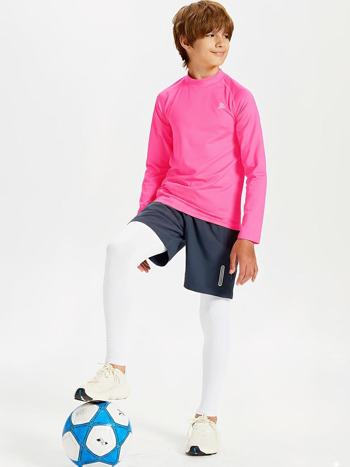 DEVOROPA Youth Boys Compression Thermal Shirt Long Sleeve Kids Fleece Baselayer Soccer Baseball Undershirt Slim/Regular/Husky - Image 3