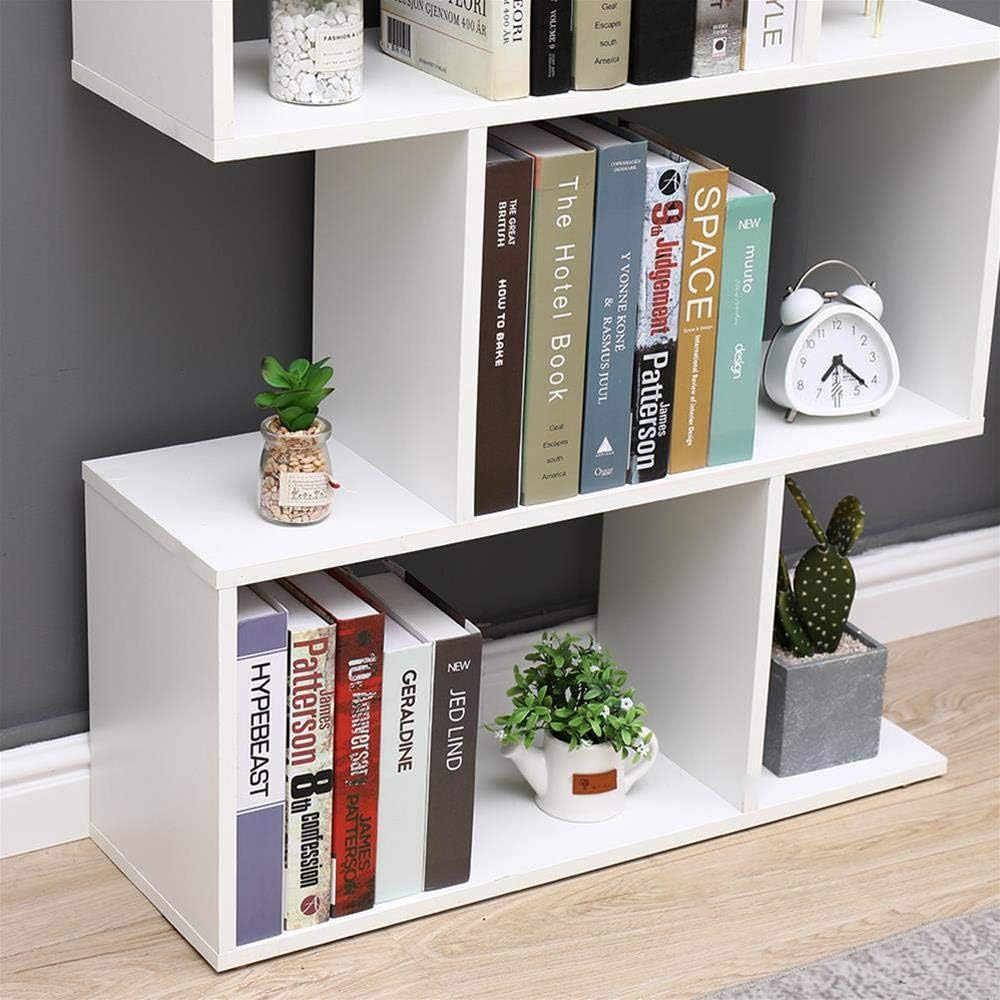 Libreria Scaffale Bianca Ufficio Moderna Contemporanea Bifacciale Divisorio Legno Casa Giorno 70x23.5x127.5 Autoportante Mensole Scaffali Cubi Muro Design Ingresso Soggiorno