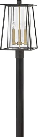 Hinkley Walker LED Post Top/Pier Mount Lantern, Buckeye Bronze, 120V, Add Security to Porches, Patios, Exterior Spaces with Ultra-Durable LED Outdoor Lighting, 3-5w LED Lamps Included, 2101KZ-LL