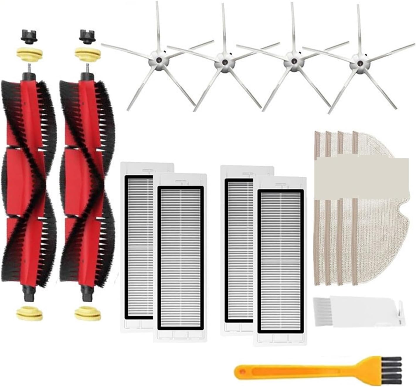 Vacuum Cleaner Spare Parts Kit,Main Side Brush,Filter,Mop Cloth,Wheel.Compatible for Mi Robot S5 S502-00 S502-02 S5 Max S6 S6 MaxV S6 E4 E5 (Color : 6Set)
