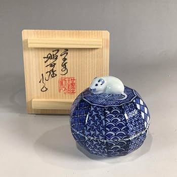 平安 高野昭阿弥 鶴香合 茶道具 懐石道具 香合 共箱 新品 未使用 保管品 Amazon.co.jp: 香合 『平安 高野昭阿弥造』『染付』『干支子香合