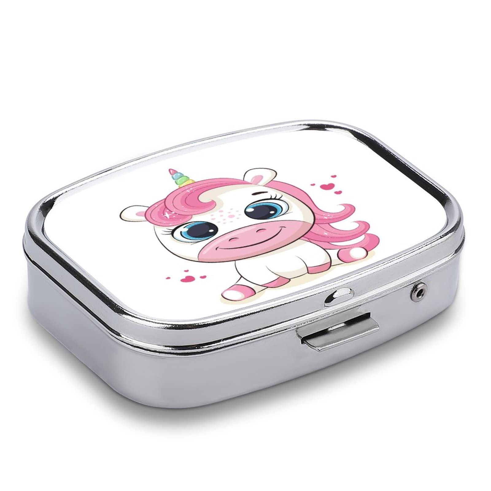 Pastillero De Viaje Pastillero Unicornio Lindo De Dibujos Animados Pequeño Monedero Pastillero Caja De Almacenamiento De Medicamentos, Caja De Vitaminas Portátil