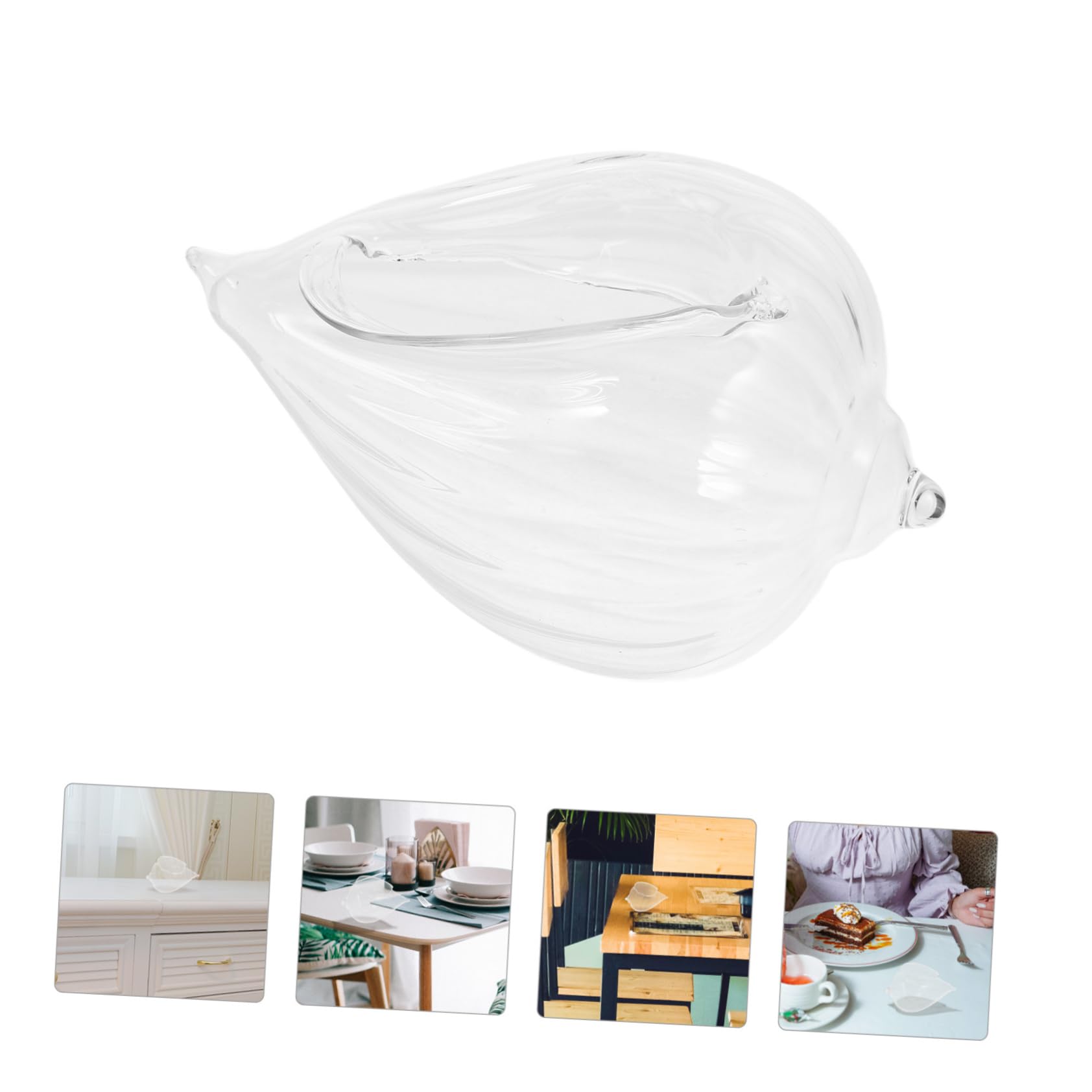PRETYZOOM 3piezas Copa De De Forma De Concha Vaso Para Bebidas y Restaurantes Taza De Cocktail Transparente Para