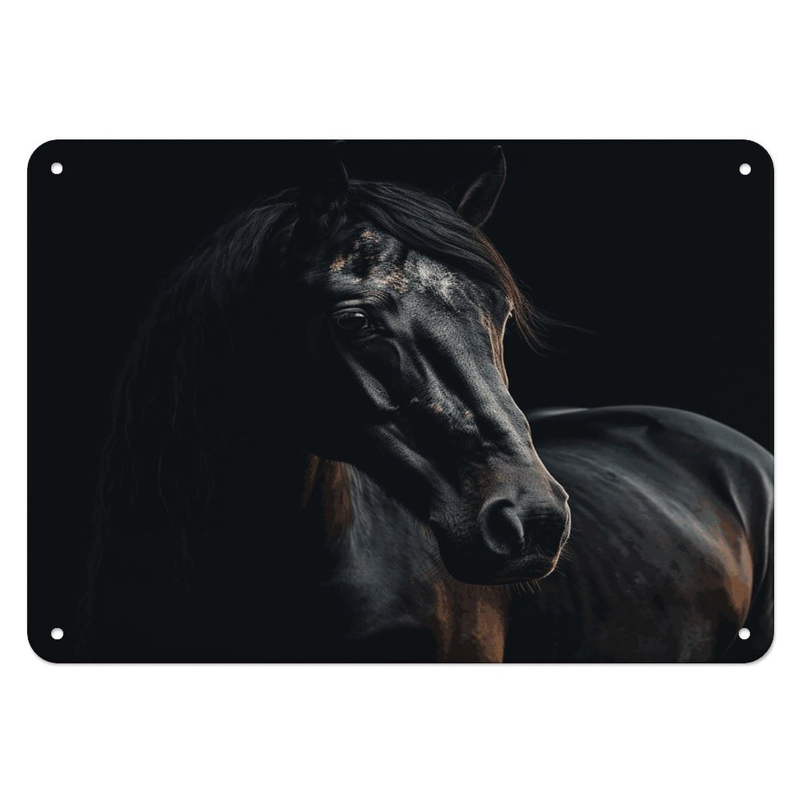 Btcowzrv Style A Dark Horse Metal Sign, 5.5" X 7.9" Tin Wall Decor, Wall Art Plaques For Home Wedding Decor Room Living Room Decoration