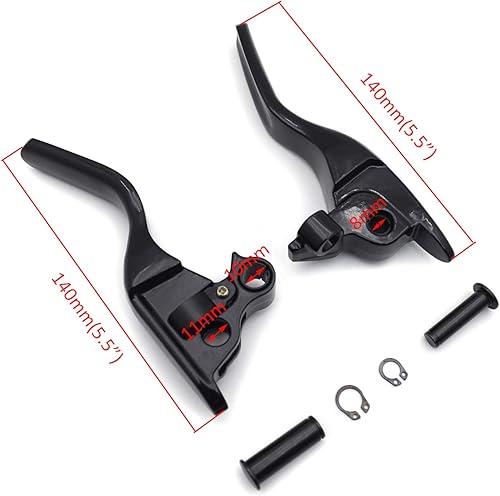 Miniatura 2 de HongK- 1 juego de palancas de mano cortas de embrague de freno negro compatibles con H-D 2008-2013 Touring Trike motocicleta reemplazo de aluminio